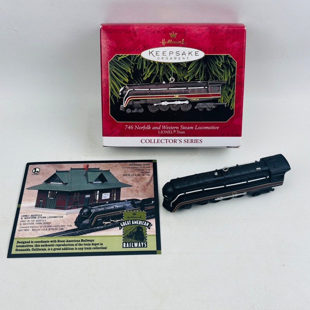 Hallmark Lionel 746 Norfolk and Western Steam Locomotive Ornament Die-Cast Metal